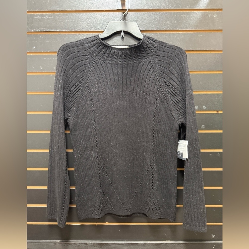 NWT Susan Bristol Black Sparkle Knit Sweater Size XL